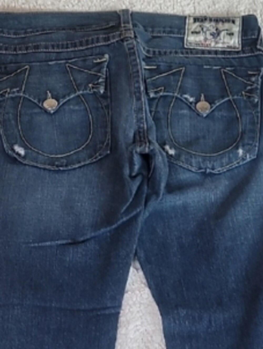 True Religion RICKY Size 34 Men's Straight Leg Blue Jeans. EXCELLENT CONDITION